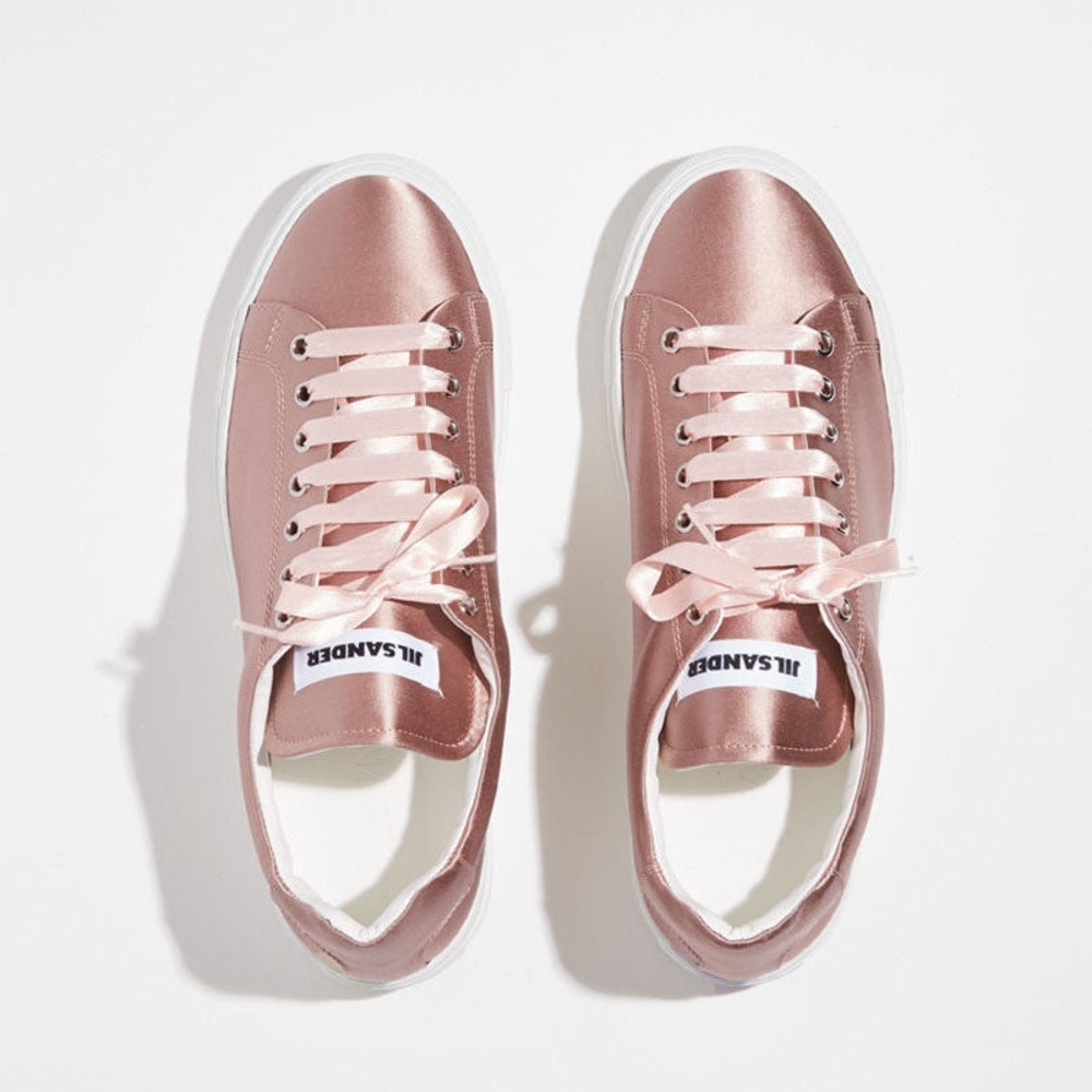 Jil Sander Women's Pink Satin Sneakers